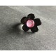 bague céramique noire rose