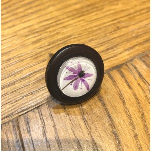 bouton noir fleur violette
